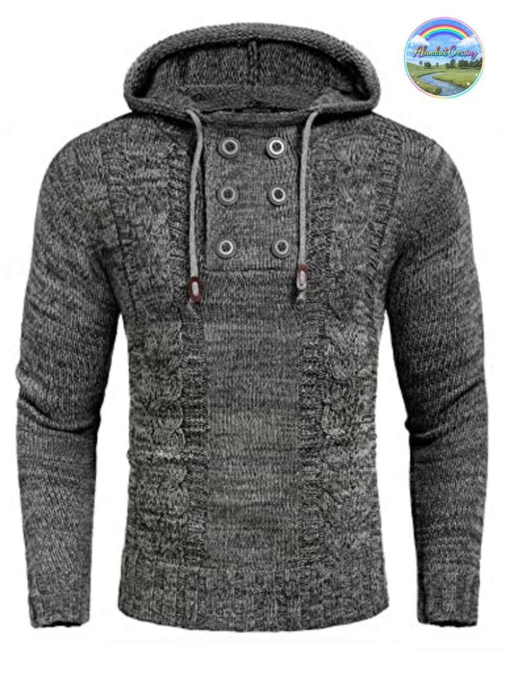 Men's Knit Pullover Hoodie Turtleneck Long Sleeve Slim Fit